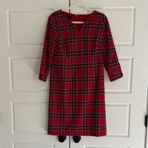 Talbots Vibrant Red Plaid Dress
